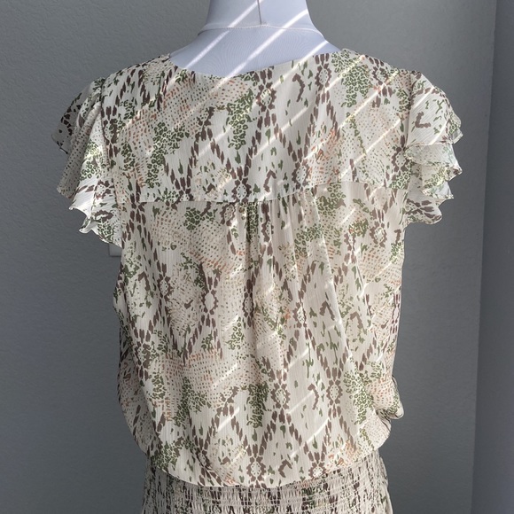 Ramy Brook Midi Dress With Flutter Sleeves And Smocked Waist - Picture 8 of 12